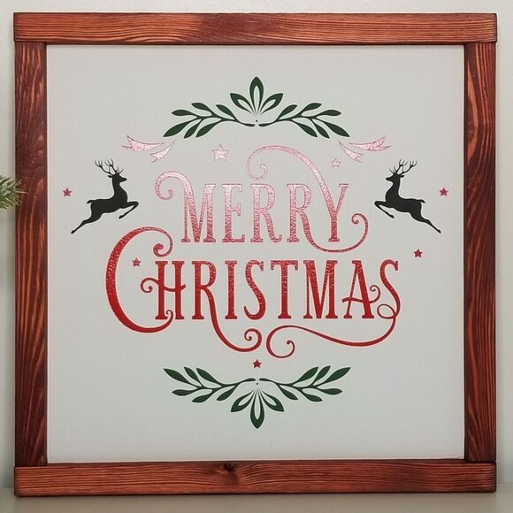 Merry Christmas Wood Sign Rustic Christmas Holiday Decor Handmade - Picture 3 of 7